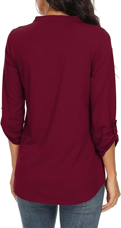 Bluse Damen mit V-Ausschnitt und weiten Ärmeln | L&F - 11 - Lieblingsform