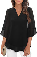 Bluse Damen mit V-Ausschnitt und weiten Ärmeln | L&F - 1 - Lieblingsform