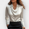 Bluse Damen mit Wasserfallkragen und Langarm | L&F - 1 - Lieblingsform