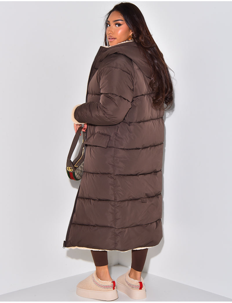 Steppmantel Damen | Langer Schnitt mit Kapuze und praktischen Taschen | L&F - 14 - Lieblingsform