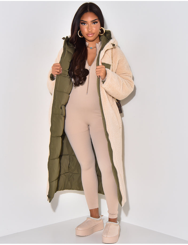 Steppmantel Damen | Langer Schnitt mit Kapuze und praktischen Taschen | L&F - 18 - Lieblingsform