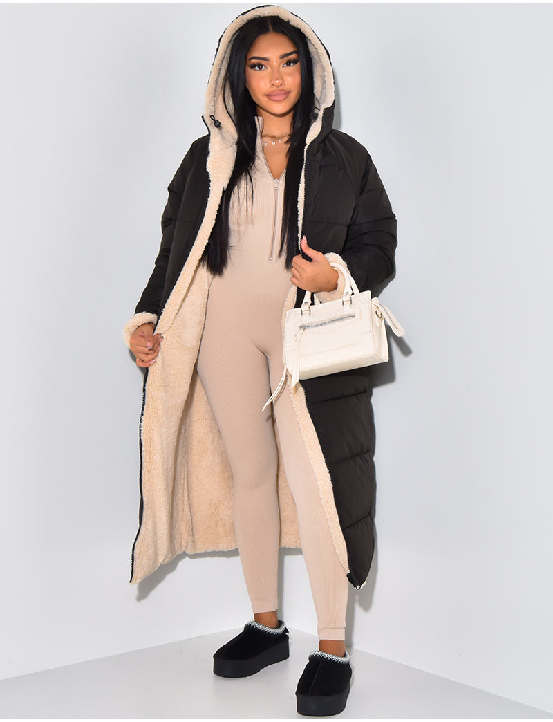 Steppmantel Damen | Langer Schnitt mit Kapuze und praktischen Taschen | L&F - 7 - Lieblingsform