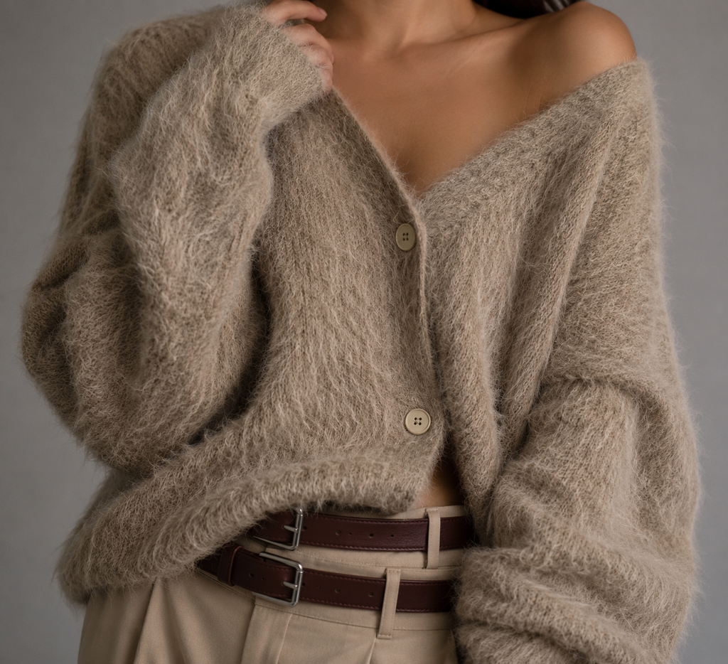 Cardigan Damen mit V-Ausschnitt und Knopfverschluss | L&F - 7 - Lieblingsform