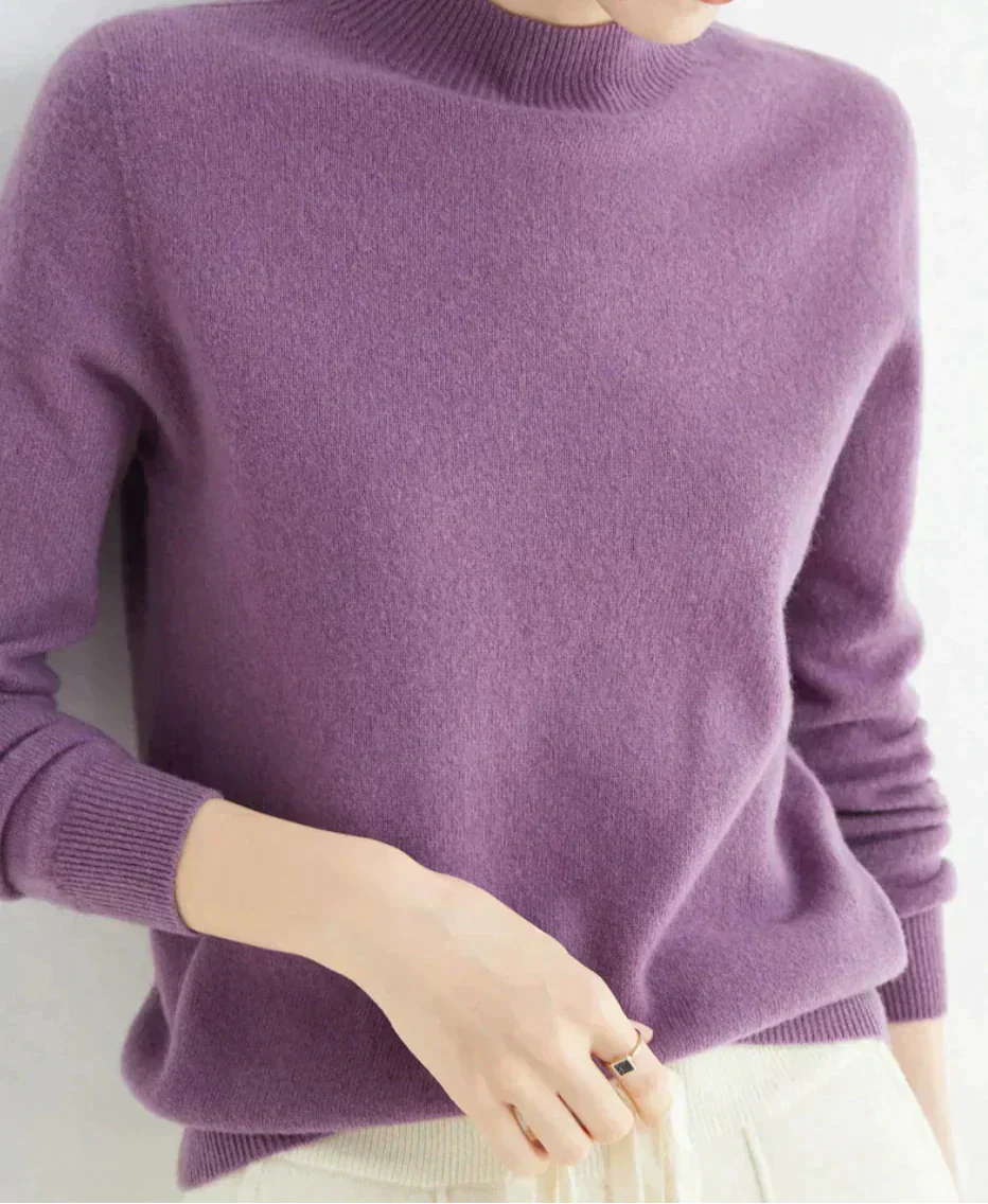 Pullover Damen | Klassischer Rundhalsausschnitt + figurbetonte Passform | L&F - 24 - Lieblingsform