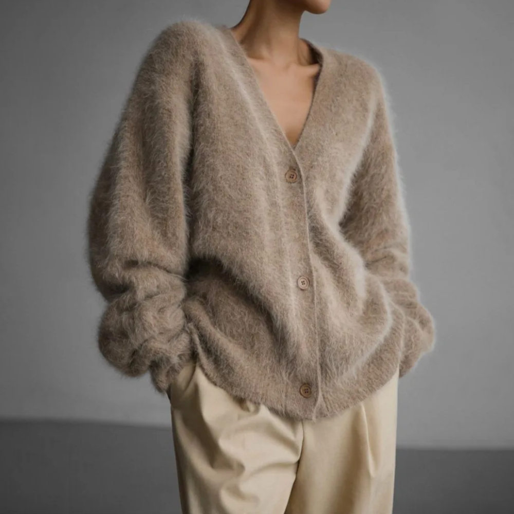 Cardigan Damen mit V-Ausschnitt und Knopfverschluss | L&F - 6 - Lieblingsform