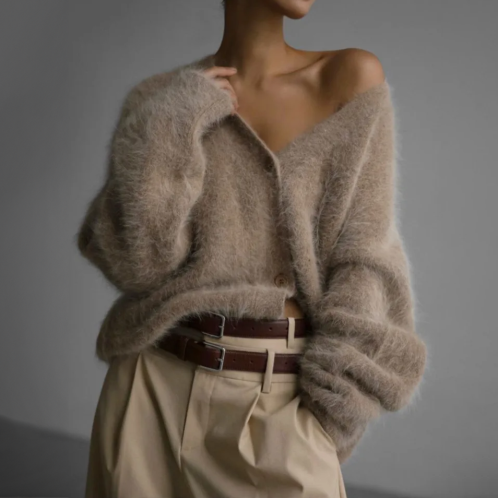 Cardigan Damen mit V-Ausschnitt und Knopfverschluss | L&F - 8 - Lieblingsform