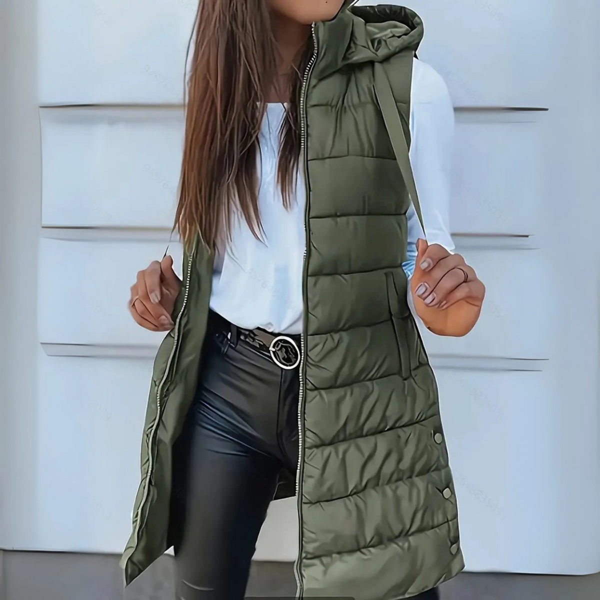 Damen Steppweste mit Kapuze und tailliertem Schnitt | L&F - 4 - Lieblingsform