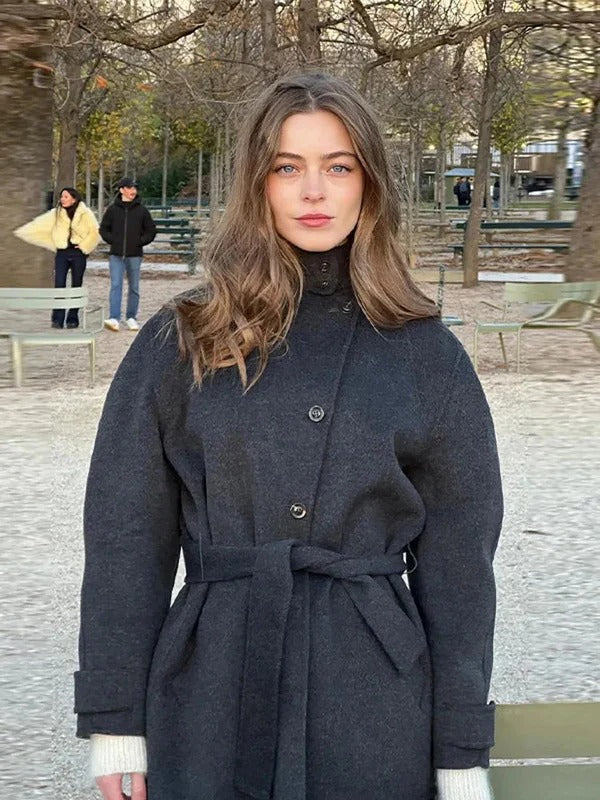 Kurzmantel Damen mit Bindegürtel und taillierter Silhouette | L&F - 5 - Lieblingsform