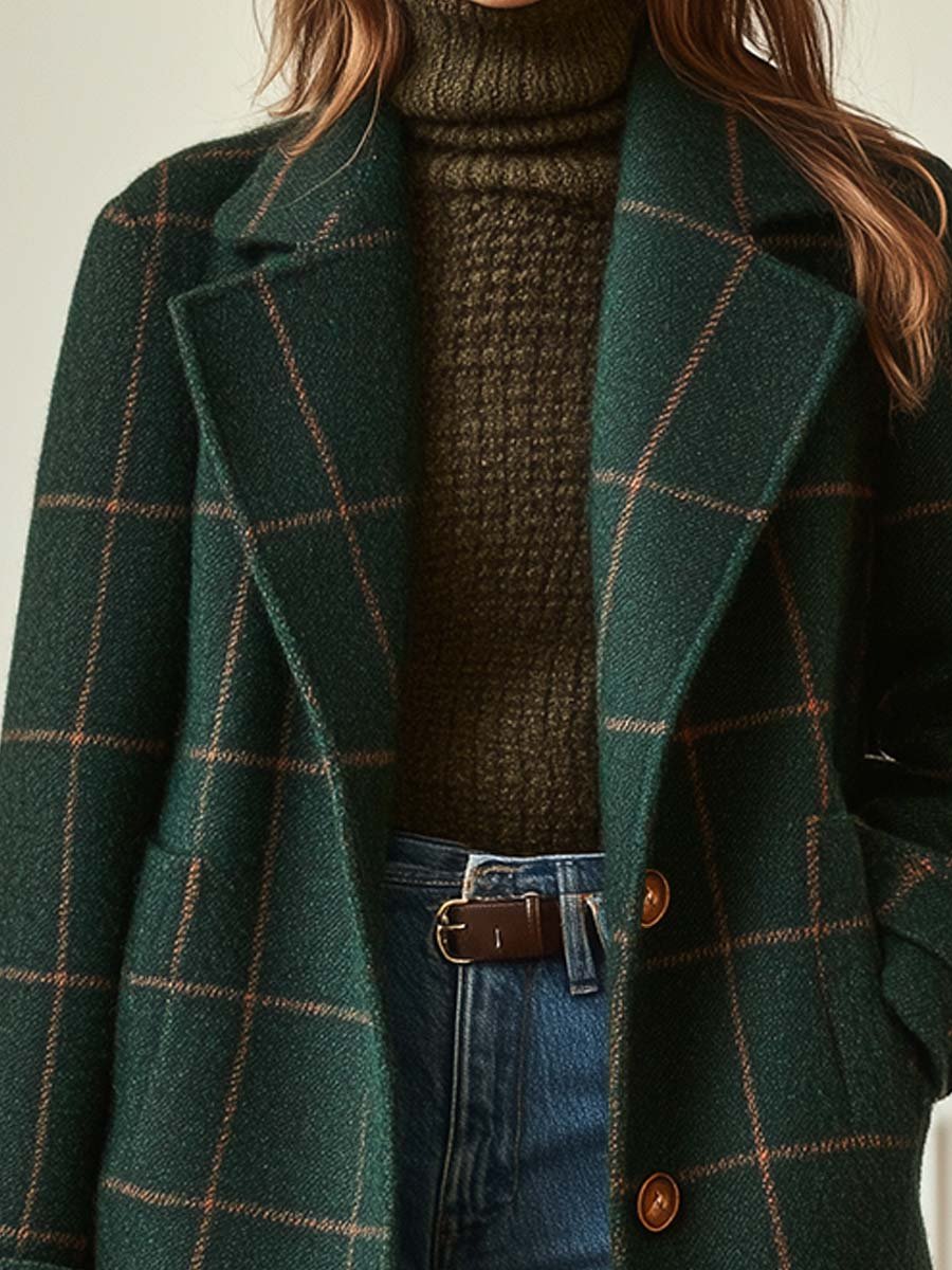 Wollmantel Damen | Eleganter Schnitt mit Karomuster | L&F - 2 - Lieblingsform